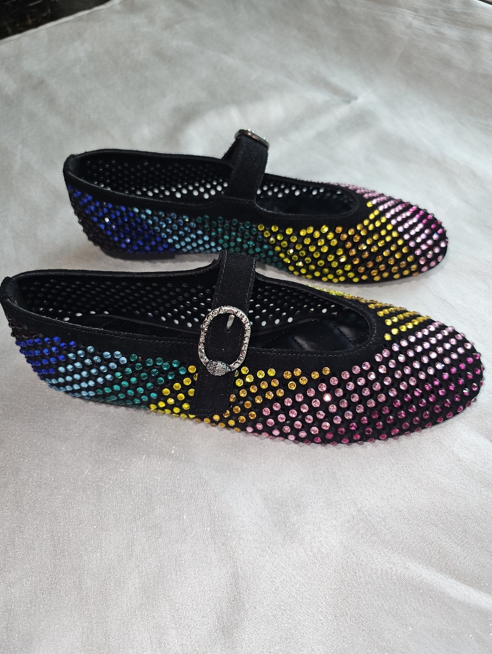KURT GEIGER Mayfair Crystal-embellished Ballet Flats In Black Sz EU36/US6